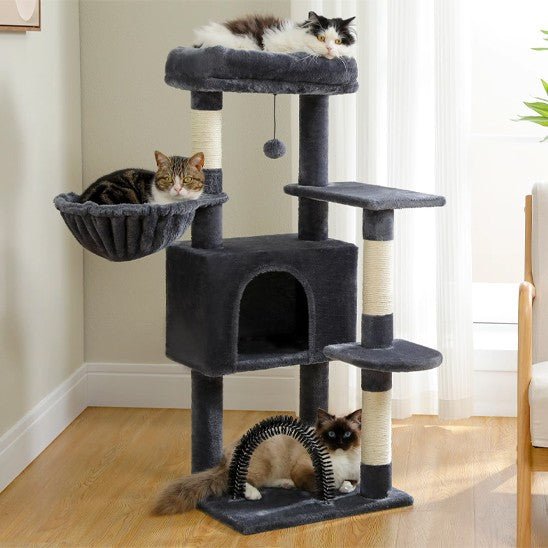 arbre a chat noir 3 piliers 5 etages avec 3 chats 2