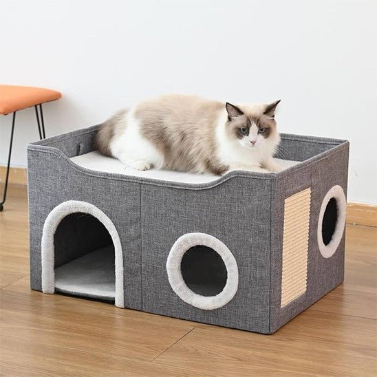 niche pour chat avec chat couche sur dalle